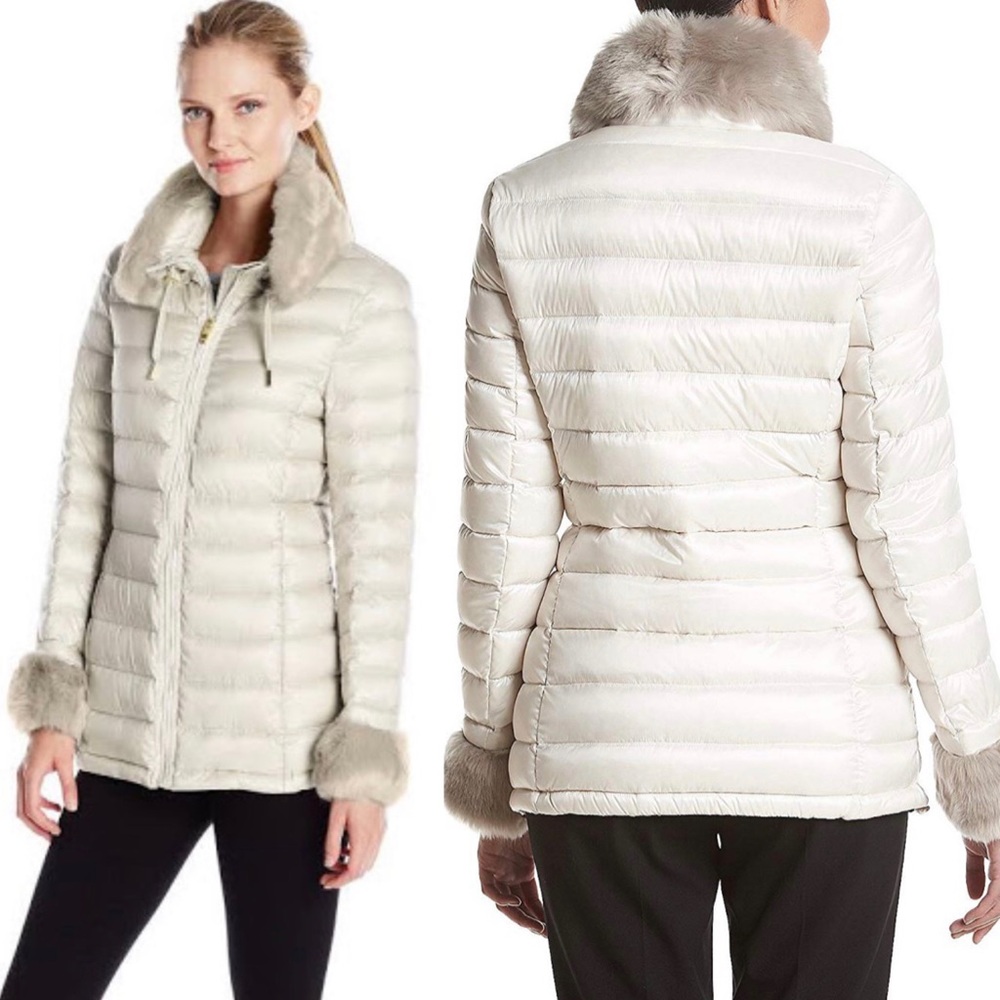 Faux Fur Trimmed Lightweight Down Jacket - Picture 1 of 4